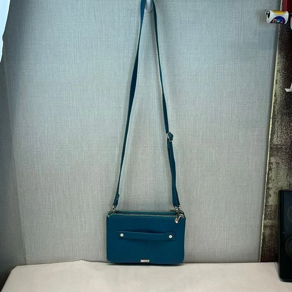 thirty-one Jewell Street Style Purse Crossbody Teal Turquoise Small Adjustable S